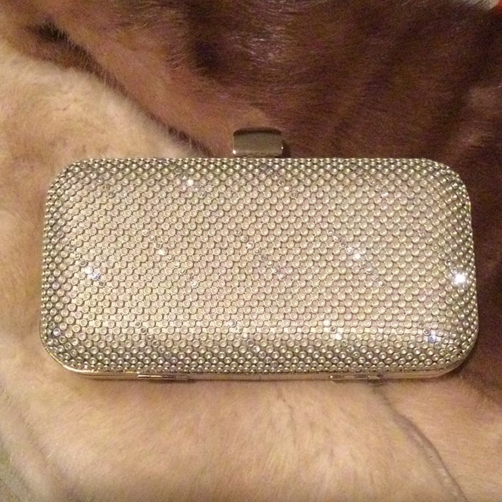 Whiting & Davis Crystal Chevron Clutch